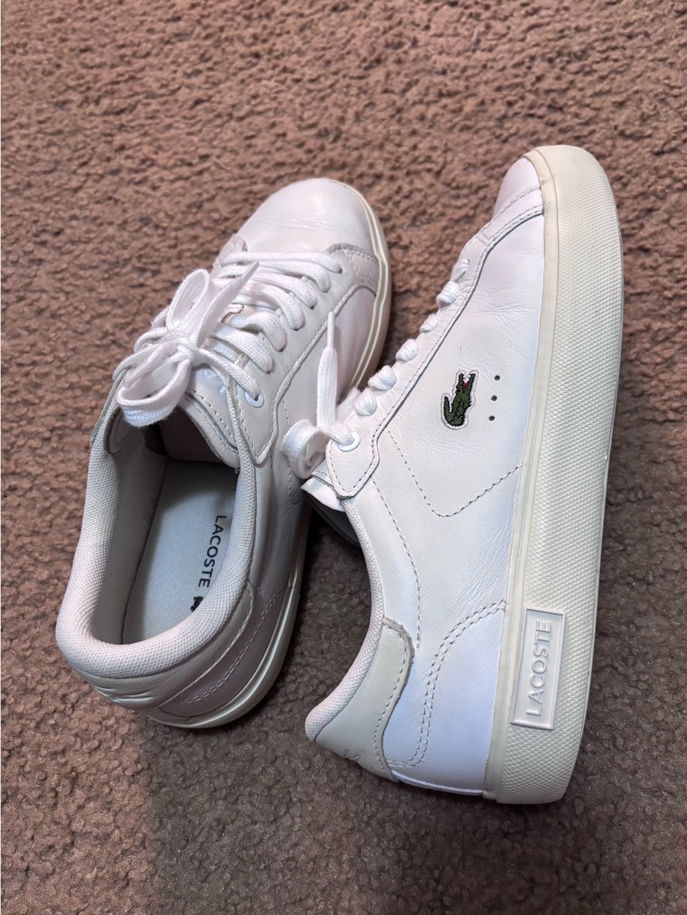 Lacoste Women’s White Leather Low-Top Sneakers US 7